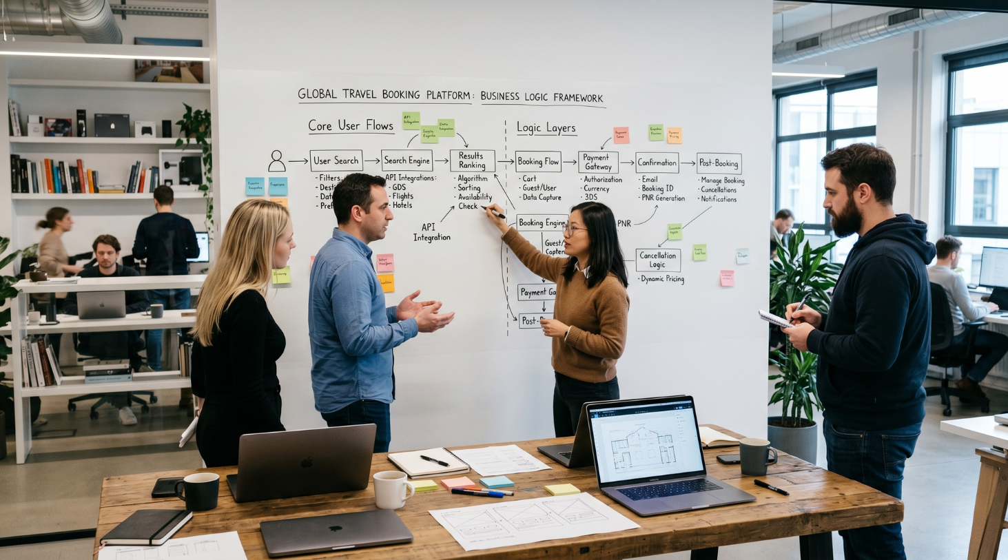 process of custom mobile app development in the office